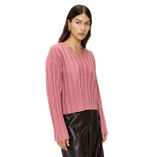 Veronika Maine V-Neck Cropped Sweater